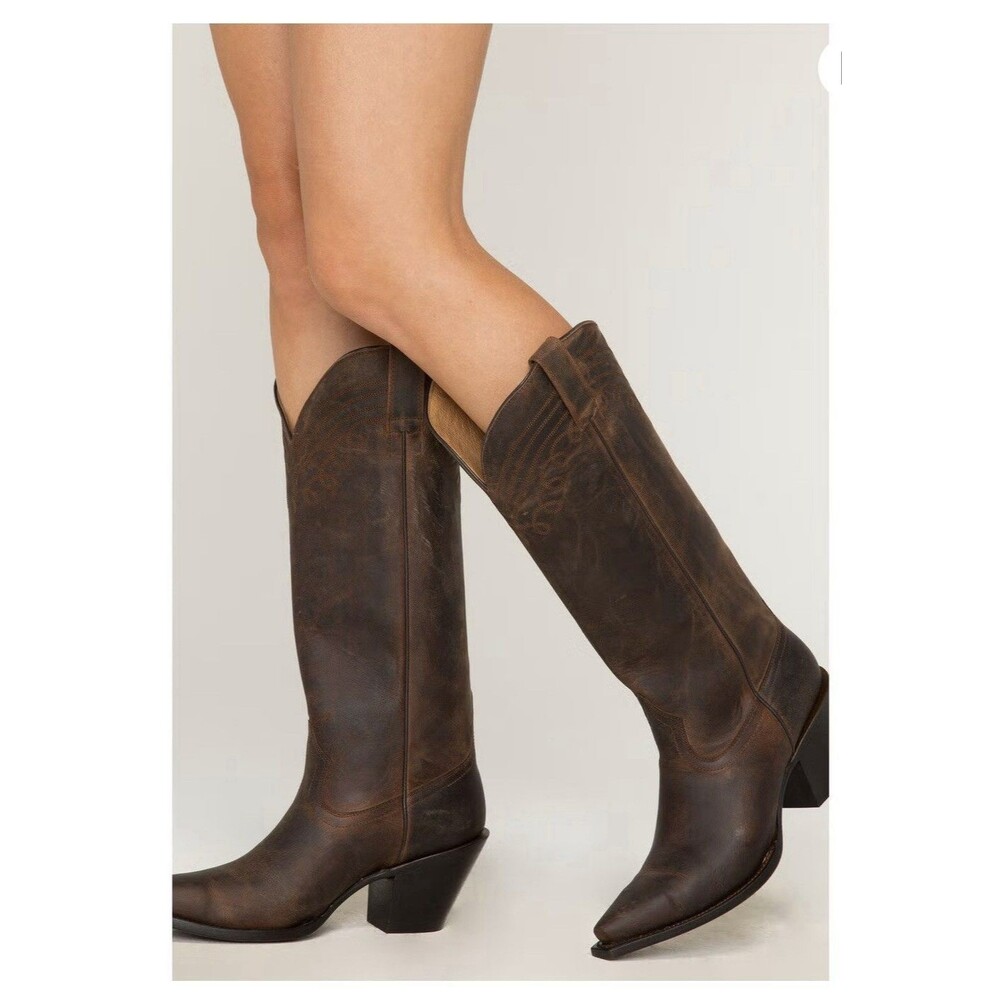 Demo Try on Shyanne Women's Charlene Tall Western Boots Brown Size 8.5 Cowboy